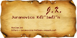 Juranovics Kálmán névjegykártya