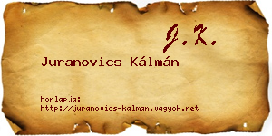 Juranovics Kálmán névjegykártya